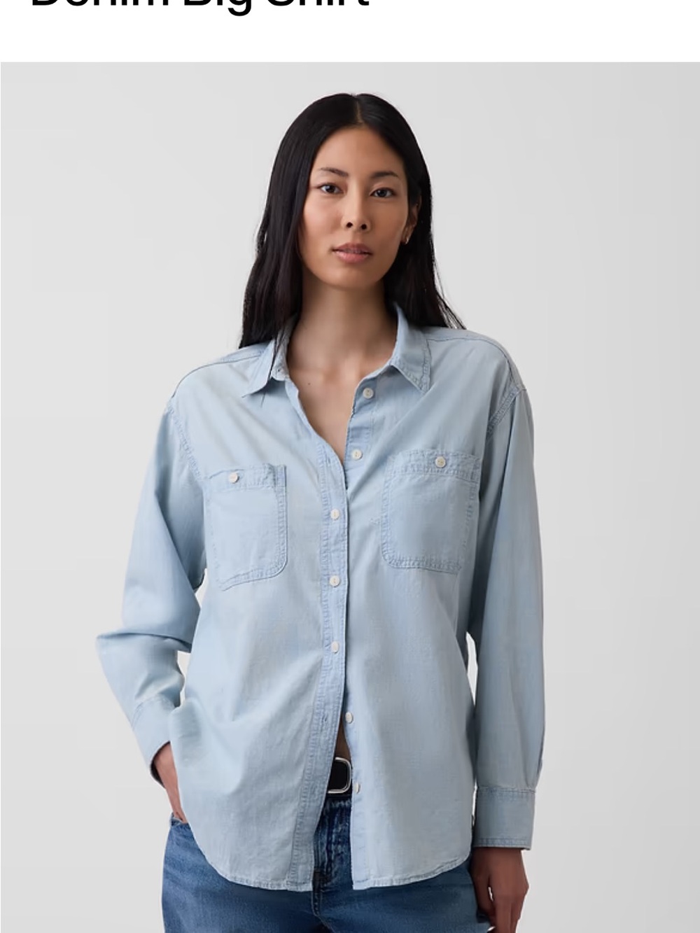 GAP Light Blue Denim Button-Down Shirt